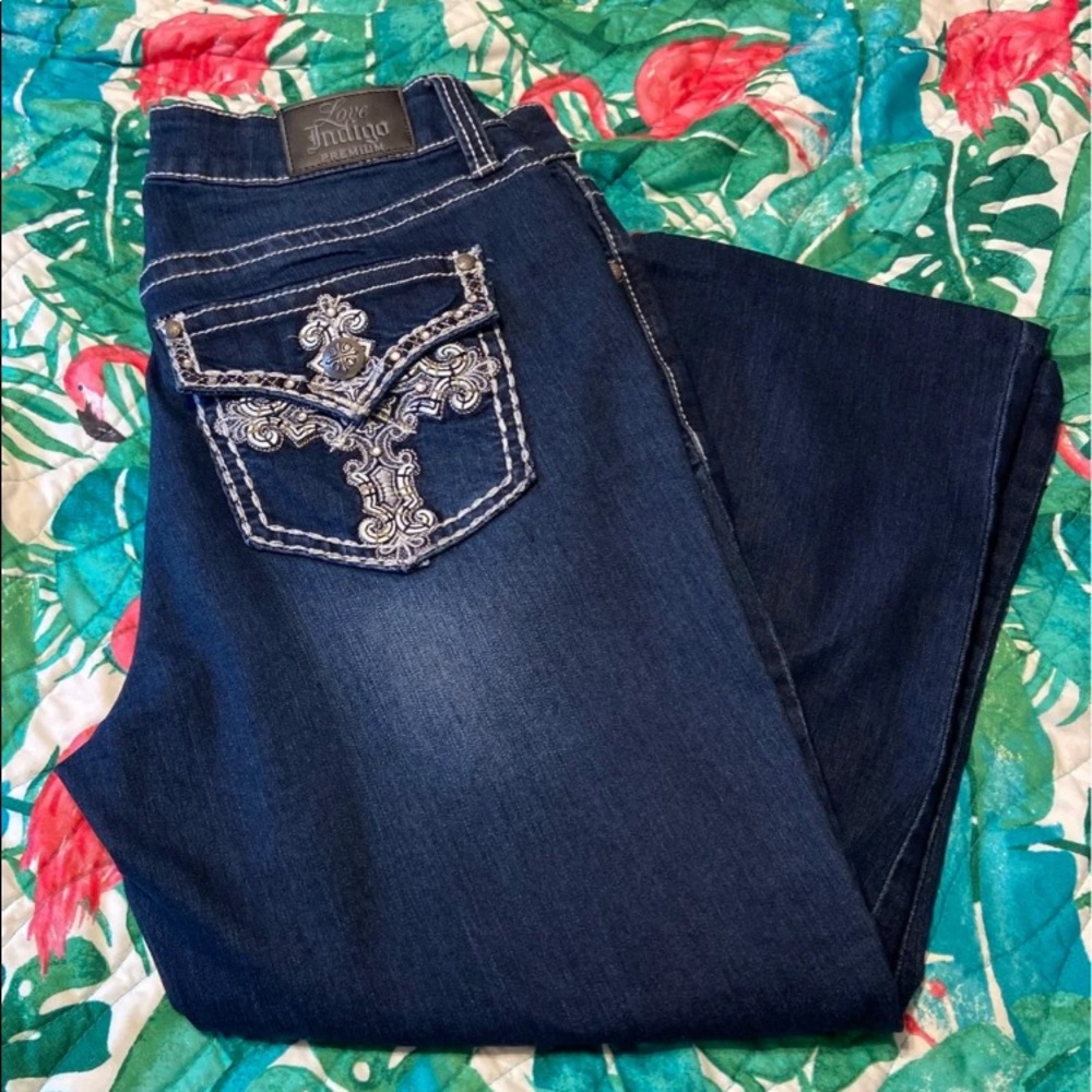 Love indigo jean capris